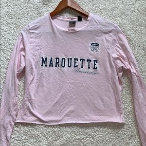 marquette long sleeve pink top!